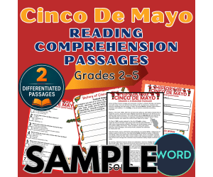 Cinco de Mayo Reading Comprehension 1 Passage Sample Word
