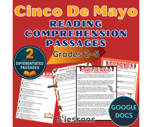 Cinco de Mayo Reading Comprehension Passages and Questions Google Docs
