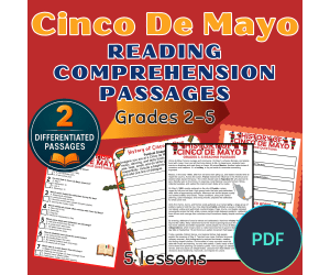 Cinco de Mayo Reading Comprehension Passages and Questions PDF