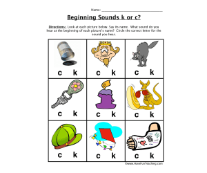 Circle Beginning Sounds K-C Worksheet