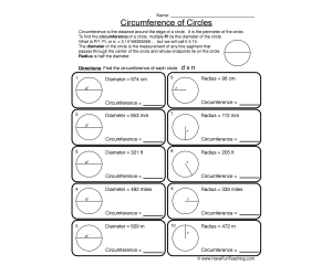 Circle Circumference Worksheet – Practice Set