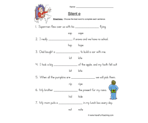 Circling CVC E Words Worksheet