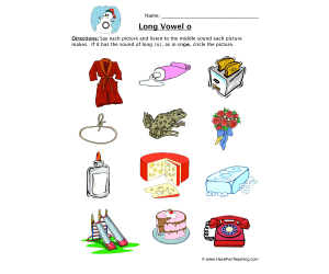 Circling Long Vowel Sounds O Worksheet