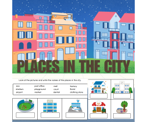 City Vocabulary ESL Worksheets | Places in the City