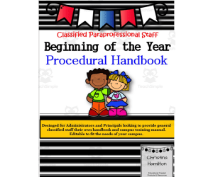 Classified Instructional Aide Beginning of the Year Handbook + Training Manual
