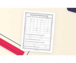 Classifying and Identifying Rocks Worksheet