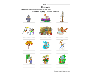 Classifying Seasons Pictures Worksheet