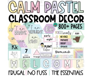 Classroom Decor BUNDLE Calm Pastel - 18 sets, 800+ pages