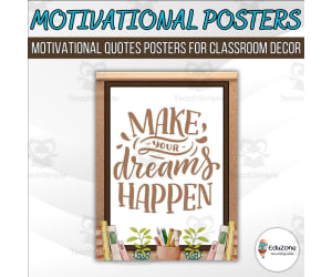 Classroom decor posters with inspirational quotes to inspire students