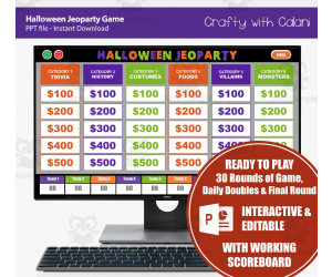 Classroom Interactive Game : Halloween Jeoparty Game PowerPoint Game