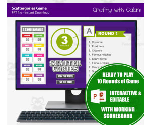 Classroom Interactive Game : Halloween Scattergories PowerPoint Game