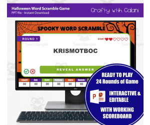 Classroom Interactive Game : Halloween Word Scramble PowerPoint Game