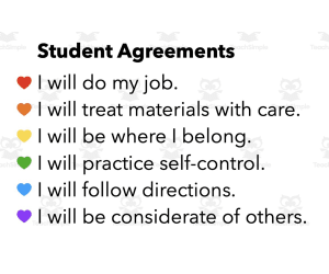 Classroom Management Chart - Student Agreements