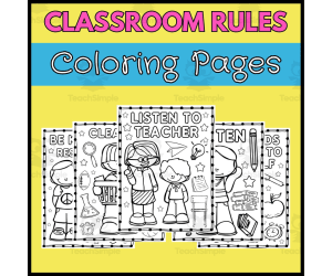Classroom Rules Coloring – 15 Sheets for Class