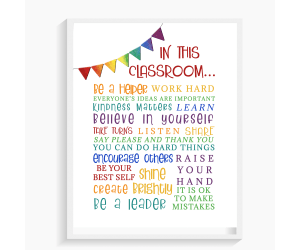 Classroom Rules Poster, Back to School Print, Teacher Expectation Sign