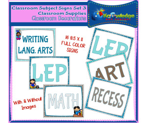 Classroom Subject Signs Set 3 - Classroom Decorations - EBOOK