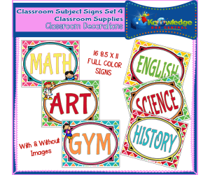 Classroom Subject Signs Set 4 - Classroom Decorations - EBOOK