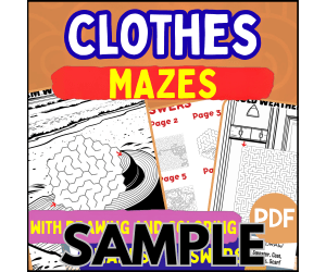 Clothes Maze: 1 Page Sample (PDF)