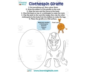 Clothespin Giraffe Activity