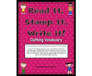 Clothing Words Activity