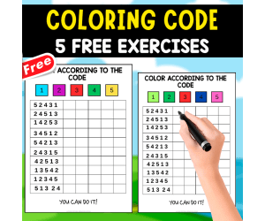 CODE COLORING ACTIVITY | 5 FREE EXERCISES
