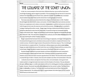 Collapse of the Soviet Union Reading Packet