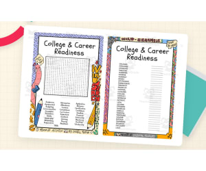 College & Career Readiness word search and word scramble