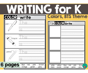 Color and Write for Kindergarten