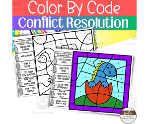 Color By Code | Conflict Resolution Color By Number Activity Pack
