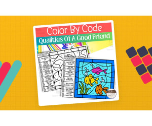 Color By Code | Qualities Of A Good Friend Color By Number Activity Pa