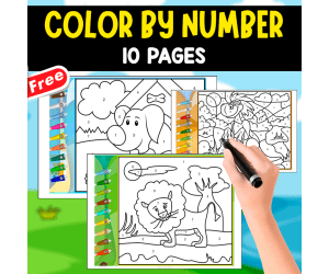 COLOR BY NUMBER | 1 TO 10 | 10 PAGES