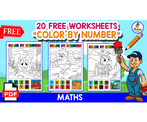 COLOR BY NUMBER | 20 FREE WORKSHEETS FOR KIDS