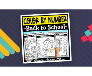 Color by Number Activity - Back to School