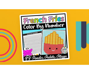 Color By Number - French Fries Shape - Coloring Activity