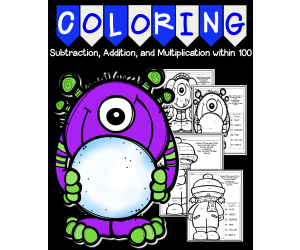 Color By Number: Math: subtract, add, multiply, divide