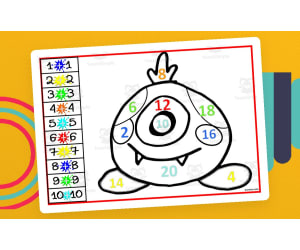 Color by Number: Monster Addition Doubles Fact Set 1