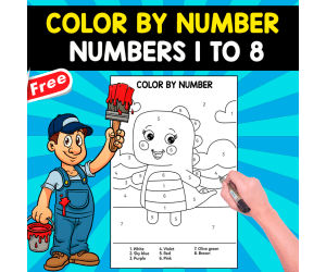 COLOR BY NUMBER | NUMBERS 1 TO 8