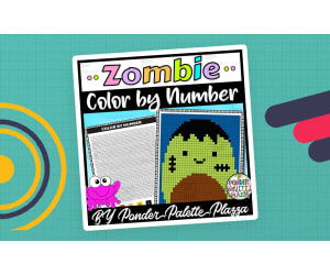 Color By Number - Zombie Halloween - Coloring Activity