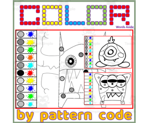 Color by Pattern Code | MONSTERS