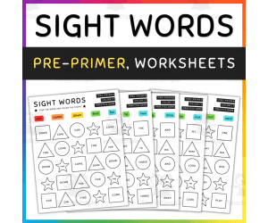 Color by Sight Word Practice Game, Pre-Primer - SET 8