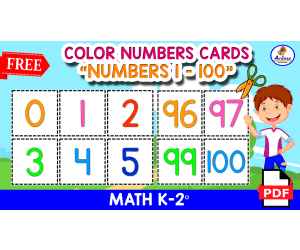 COLOR FLASHCARDS NUMBERS 1 TO 100 - Cut Out Theme