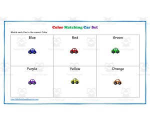Color Matching Car Set Worksheet