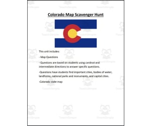 Colorado Map Scavenger Hunt