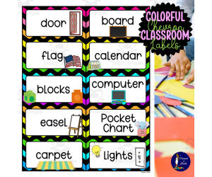 Colorful Chevron Classroom Labels
