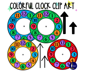 Colorful Clock Clip Art