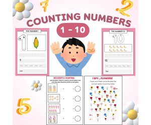 Colorful Counting Numbers Worksheets | K-1st Grade Math