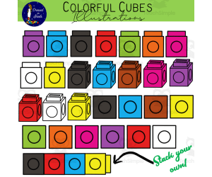 Colorful Cubes Clips