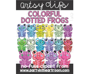 Colorful Dotted Frogs Clipart