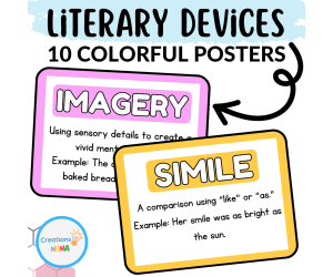 Colorful Literary Devices Posters.