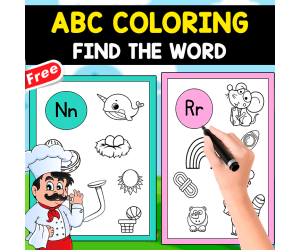 COLORING ABC MINIBOOK | FIND THE WORD